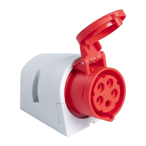 PCE 43.030 WCD de superficie CEE 16A - 400V - 5P - IP44 - 6h - rojo
