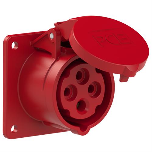 PCE 44.010 WCD empotrable CEE 16A - 400V - 4P - IP44 - 6h - rojo
