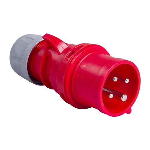 PCE 41.011 Enchufe CEE 16A - 400V - 4P - IP44 - 6h - rojo con cambio de fase