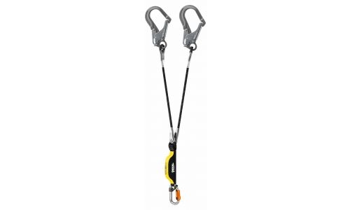 Petzl PE-L012BA00 Absorbica-Y Cabo de caída con amortiguador 80cm - con MGO y gancho INT