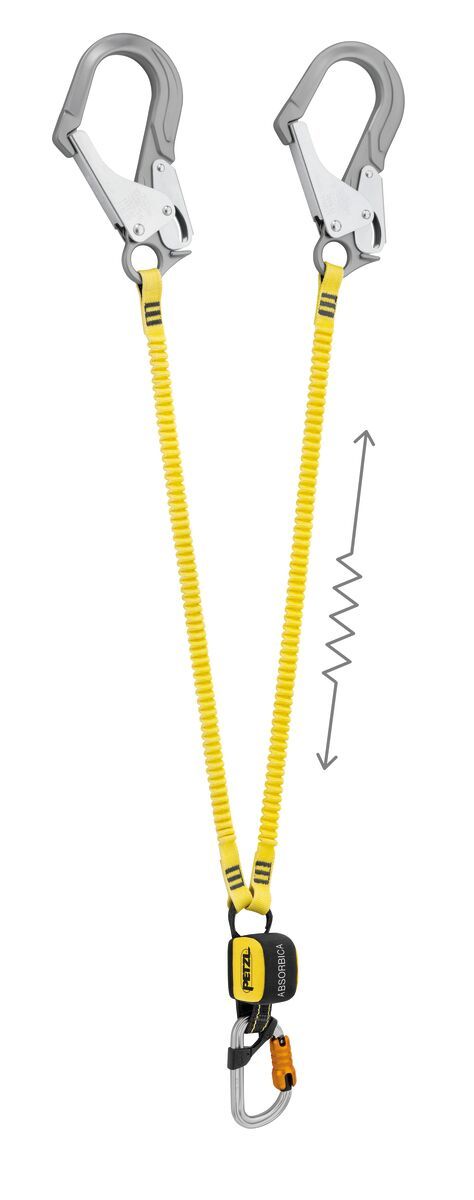 Petzl PE-L014BB01 Absorbica-Y Vallijn met schokdemper 150cm - met MGO en INT haak
