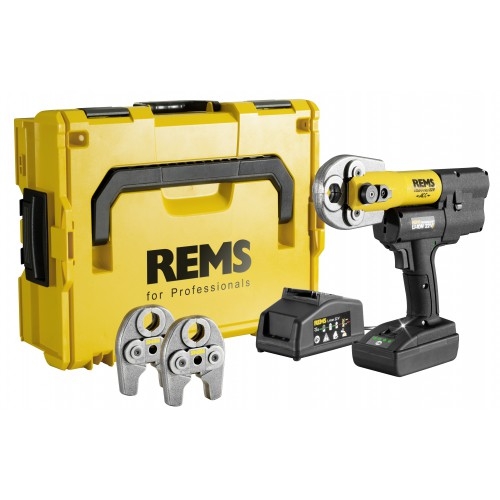 Rems 578X09 R220 Mini-Press AC 22 Volt Li-Ion Basic Pack Prensa de precisión en L-Boxx + 3 mordazas a elegir