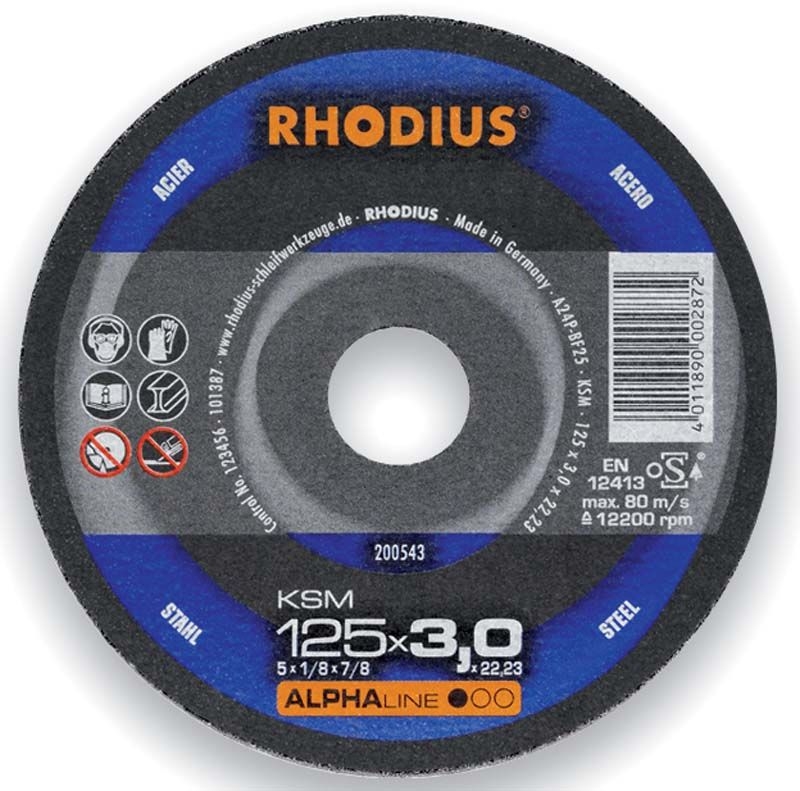 Rhodius 200543 KSM Disco de corte Metal 125 x 3,0 x 22,23 mm