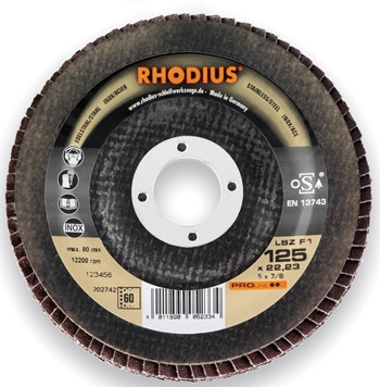 Rhodius 202756 LSZ F1 Disco de láminas Acero/Inox 125 x 22,23 mm K120