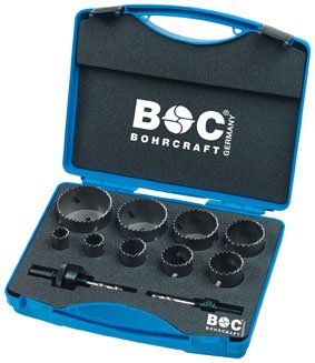Bohrcraft 19001330009 Juego de sierras de corona RLS9 de 11 piezas HSS Fontanería