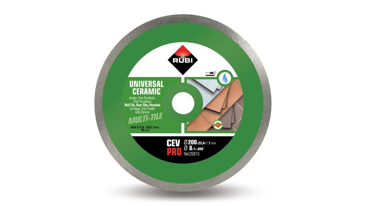 Rubi 25913 CEV-200 Pro Sierra Diamantada Continua 200 mm x 25,4 mm Baldosas Cerámicas