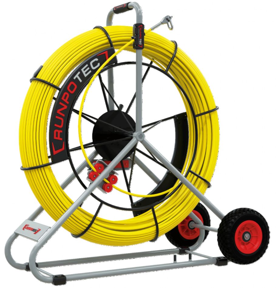 Runpotec 10095 Juego profesional muelle de tracción de fibra de vidrio Ø 11mm RTG12 200m incl. bobina