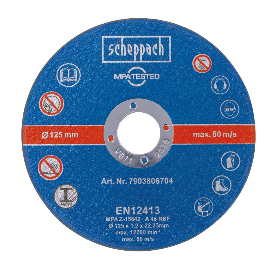 Scheppach 7903806704 Discos de corte Ø125 mm (12 piezas)