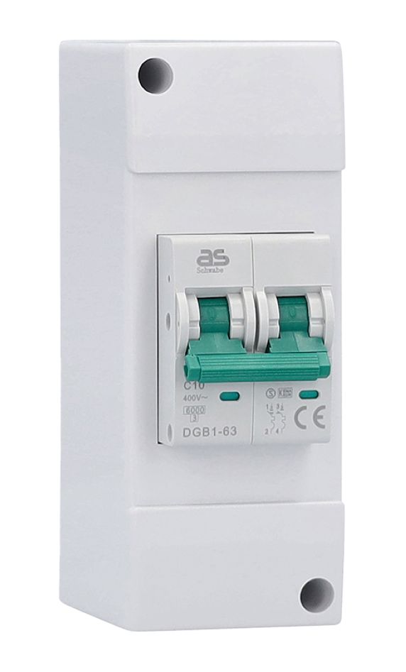 Schwabe 61564 Interruptor de camping 230V 10A con LS C10 A 2 polos