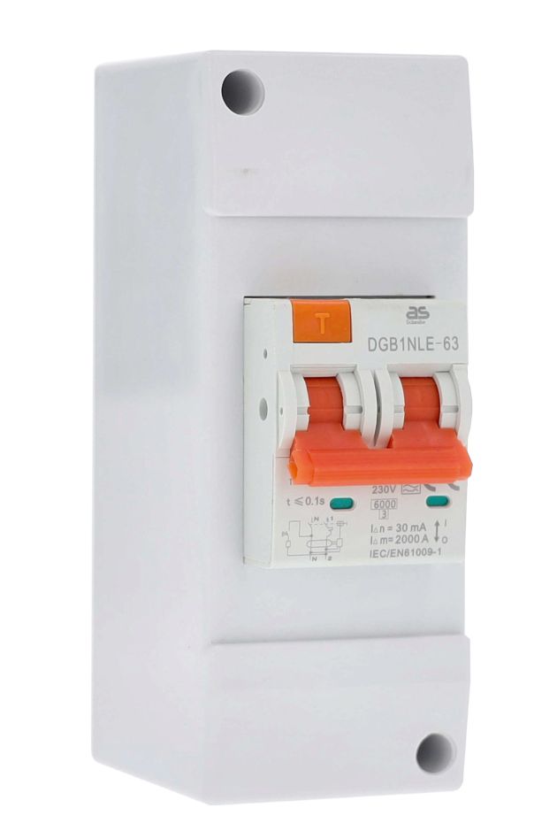 Schwabe 61569 Camping Interruptor diferencial-combi 230V/16A, 30mA, tipo A, C, 2 polos