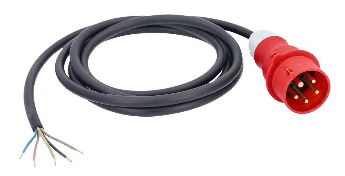 Schwabe 70977 CEE Cable de conexión Neopreno 400V/16A IP44 5 polos H07RN-F 5G1,5 3m