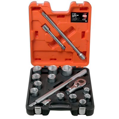 Bahco SLX 17 Juego de llaves de vaso 3/4 6-knt Métrico 22-50 mm 17 piezas