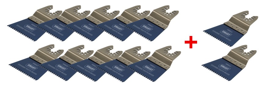 Smart Blades H63CJ10+2 Juego de hojas de sierra multiherramienta Hojas de madera japonesas dentadas 63mm + 2 hojas de sierra extra en SMARTBoX