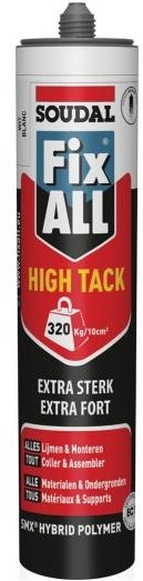 Soudal 153984 Sellador de Montaje Fix - All "High-Tack" Komo - Blanco 290ml