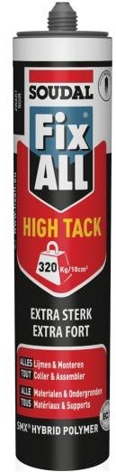Soudal 153986 Sellador de montaje Fix - All "High-Tack" Komo negro 290ml