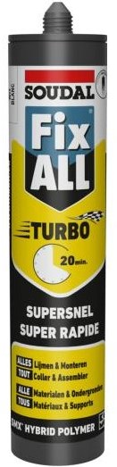 Soudal 124806 Montagekit Fix - All Turbo Negro 290ml