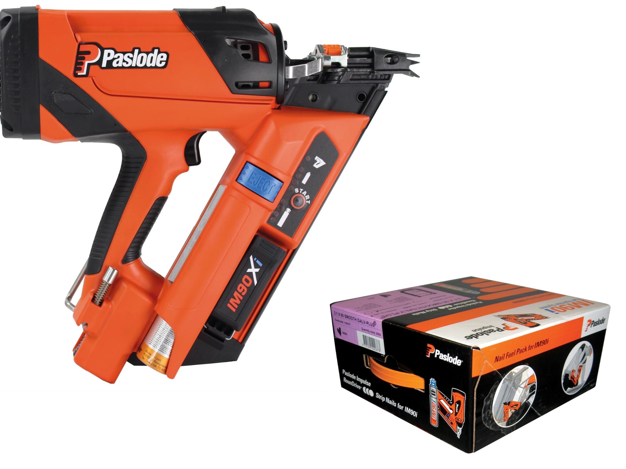 Spit 019710/142007 Impulse IM90XI martillo percutor 50-90 mm + clavo de tira 2,8 x 51 anillo galva RounDrive (incl. cartuchos de gas) 3750 piezas
