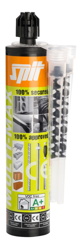 Spit Fijaciones 060040 Multi-Max PLUS Mortero de inyección 280 ml (incl. 2 boquillas de mezcla CM12L)