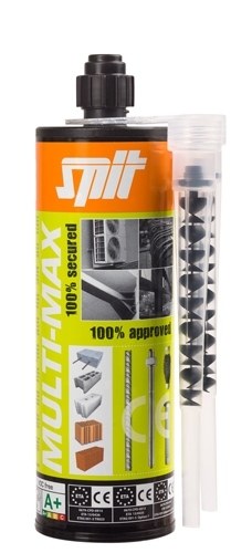 Spit Fijaciones 060047 Multi-Max PLUS Mortero de inyección 410 ml (incluye 2 boquillas de mezcla CM12L)