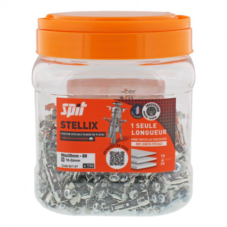 Spit Fijaciones 060143 Taco hueco Stellix con tornillo M4/35 150 unidades en lata