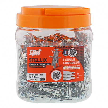 Spit Fijaciones 061148 Taco hueco Stellix con tornillo M5/35 150 unidades en lata