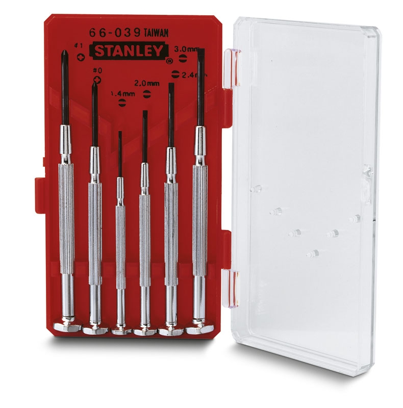 Stanley 1-66-039 Juego de destornilladores para relojes 6 piezas