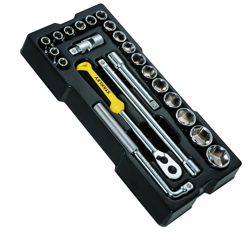 Stanley STMT1-74173 Juego de llaves de vaso de ½" de 6 caras de 23 piezas