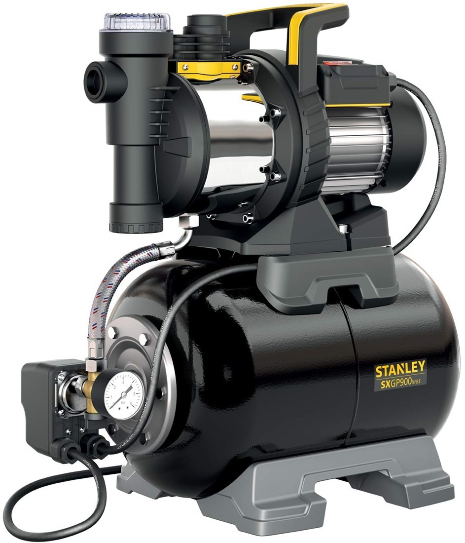Stanley 51773 SXGP900XFBE Bomba de presi&oacute;n autom&aacute;tica 230 V, 900 W, IPX4, con dep&oacute;sito de 24 l y presostato mec&aacute;nico incluido