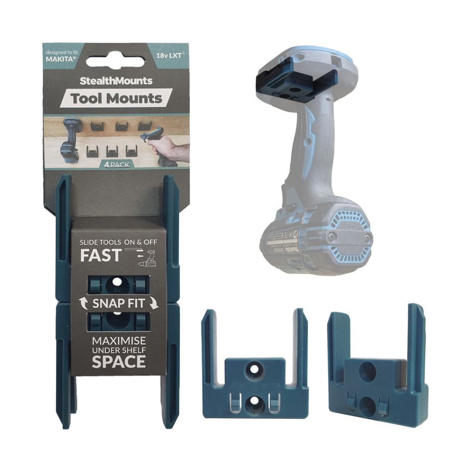 StealthMounts TM-MK18-BLU-4 Portaherramientas azul para Makita LXT (Pack de 4)