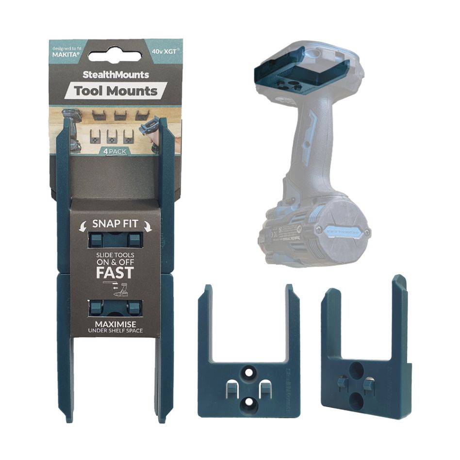 StealthMounts TM-MK40-BLU-4 Portaherramientas azul para Makita 40v XGT (Pack de 4)