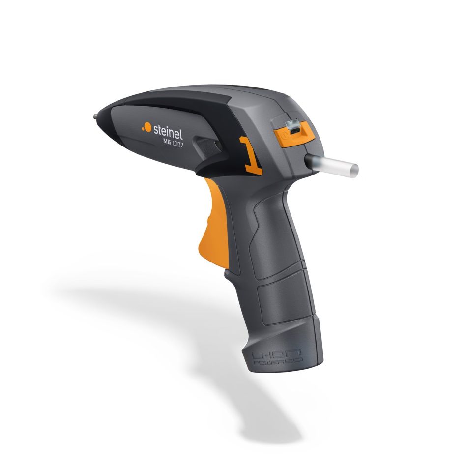 Steinel 084288 MobileGlue 1007 Pistola encoladora a batería 1x batería de 3,6 V y cargador USB + 3 cartuchos de pegamento