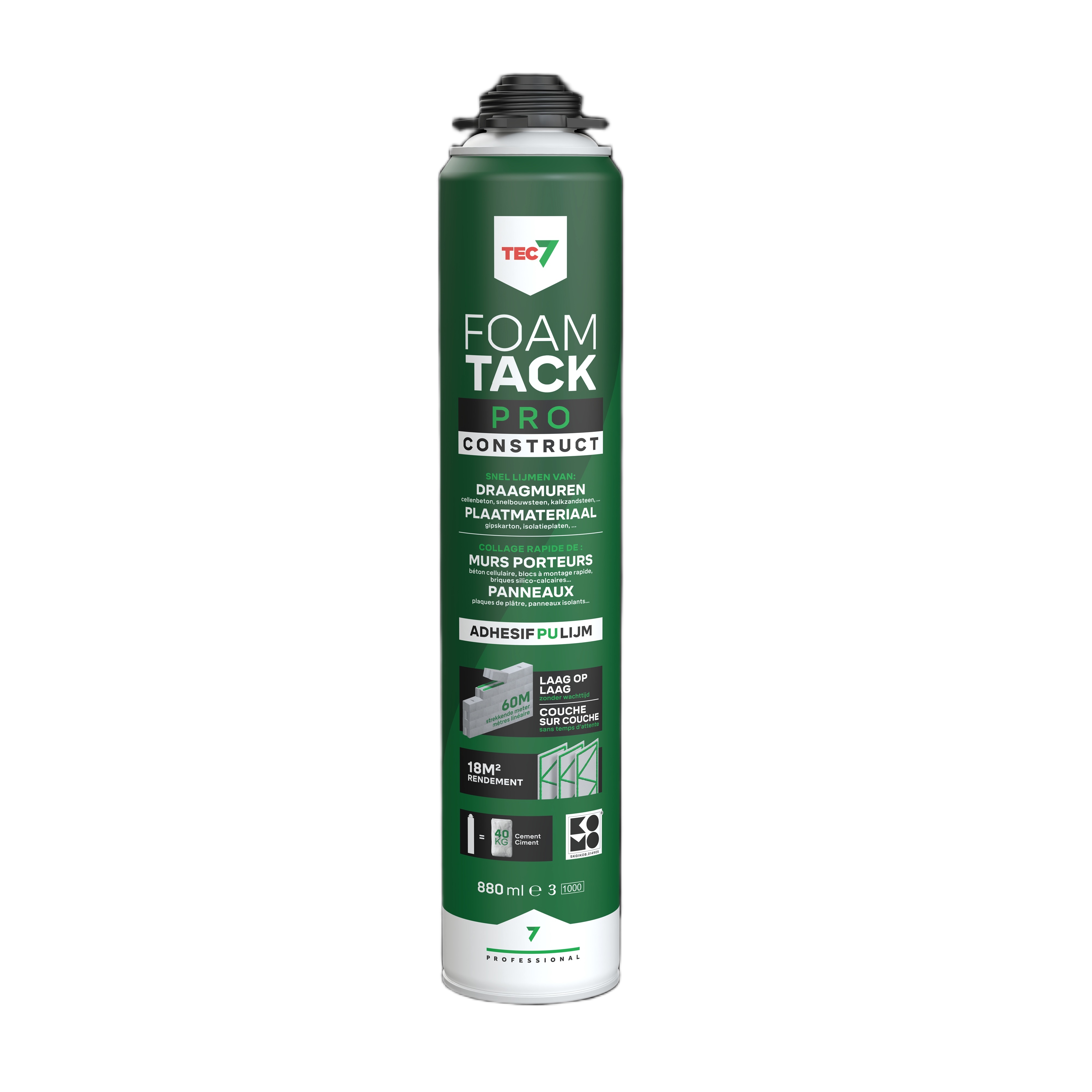 TEC7 670008000 Espuma adhesiva FoamTack Pro Construct 880ml