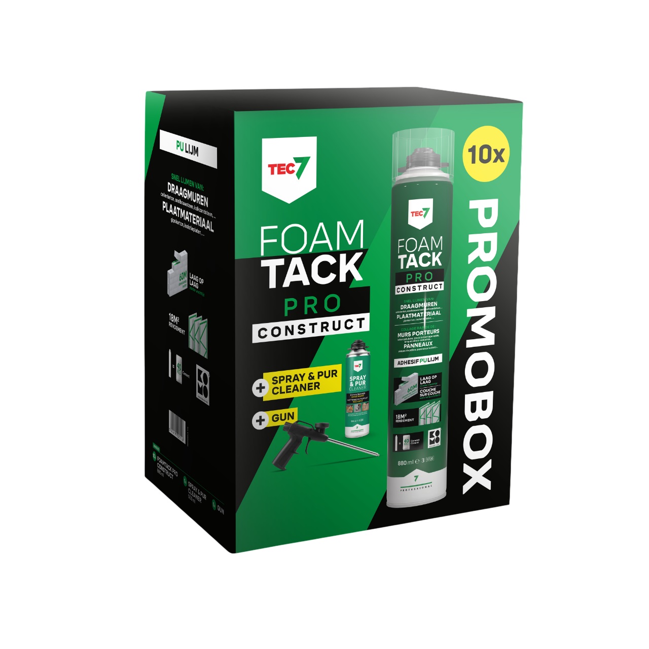 TEC7 670996000 Espuma adhesiva FoamTack Pro Construct Combipack