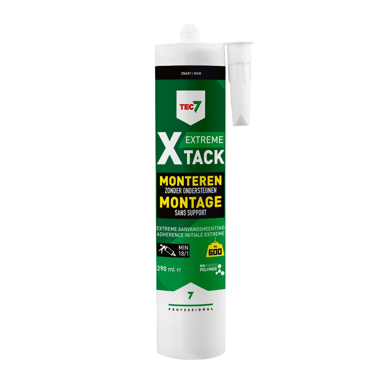TEC7 534515000 X-Tack Negro Cartucho de sellador de montaje 290ml