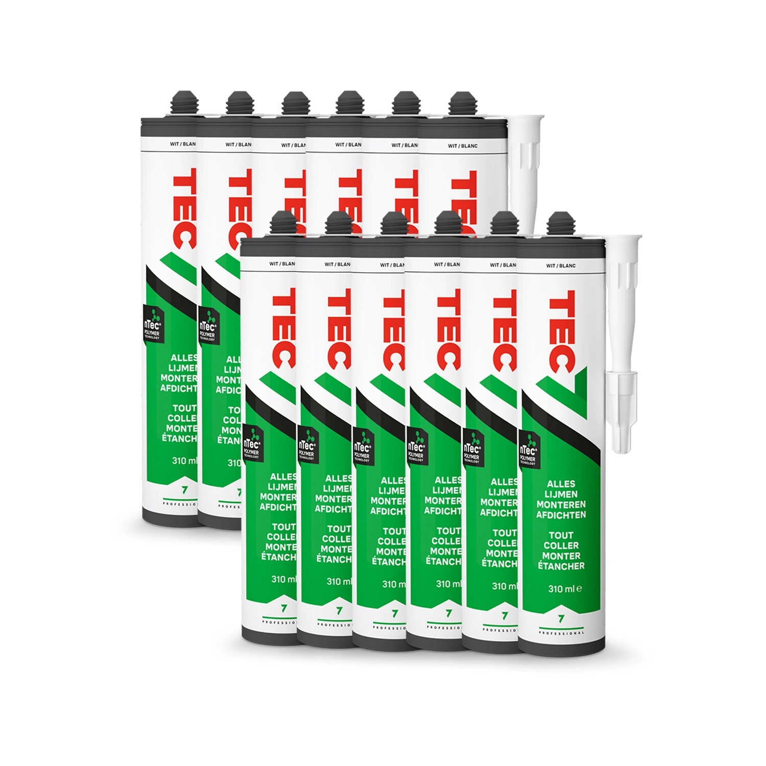 TEC7 535206000B Cartucho sellador de montaje blanco 310ml 12 Piezas