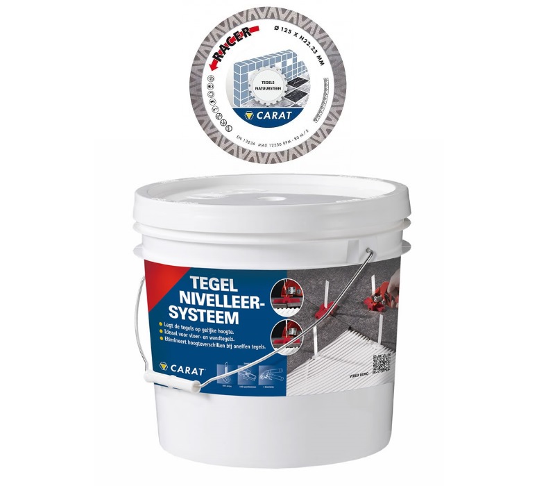Carat Tegelzetters toolkit 1 Hoja de sierra Racer Diamond 125mm + Juego de nivelación