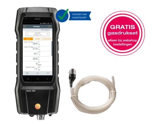 Testo 0564 3004 12 Conjunto 300 Black Edition Analizador de gases de combustión