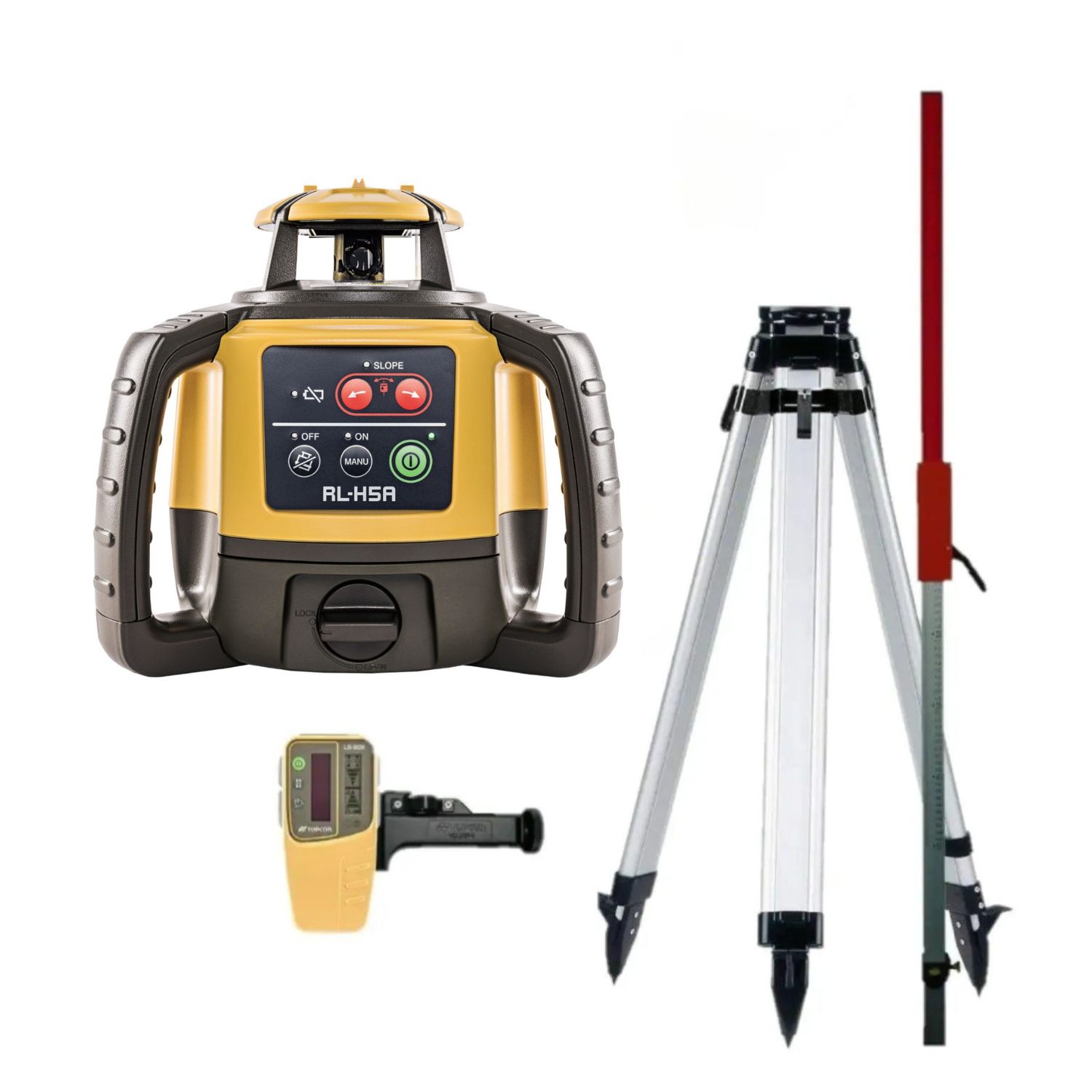 Topcon 1052624-01Set Juego de Láser de Construcción RL-H5A + LS-80X - Láser de Construcción Profesional con Aversión Única