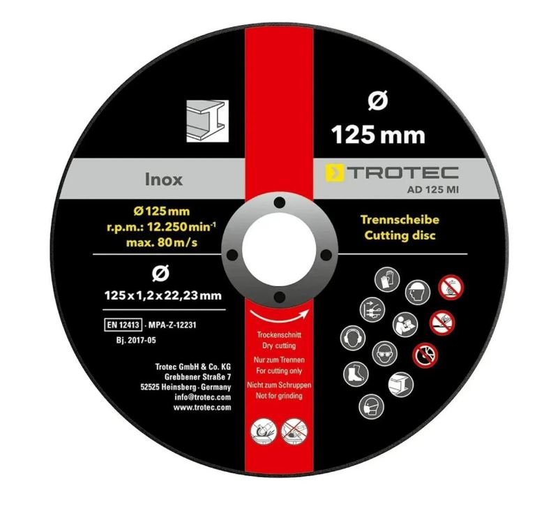 Trotec 6225001111 Discos de corte 125 x 22,23 x 1,2 mm 12 piezas