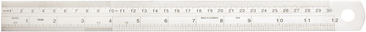 Vogel 1018040030 Regla acero inoxidable 300x30x1,0mm Tipo D= pulgadas/mm