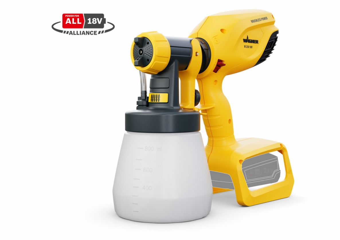 Wagner 2457703 Flexio W 250 Pulverizador de pintura 18V sin batería ni cargador