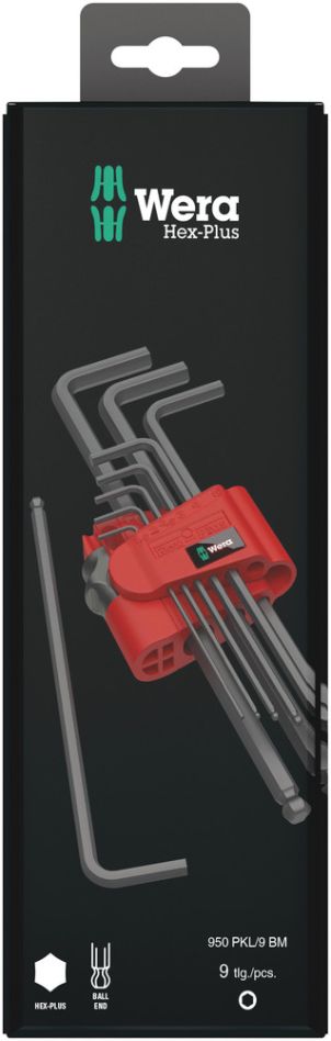 Wera 05073596001 950 PKL/9 BM N SB Juego de llaves, métricas, BlackLaser, 9 piezas