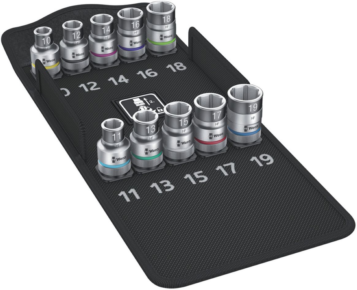Wera 05004203001 8790 HMC HF 1 Juego de llaves de vaso Zyklop con función de sujeción, 10 piezas