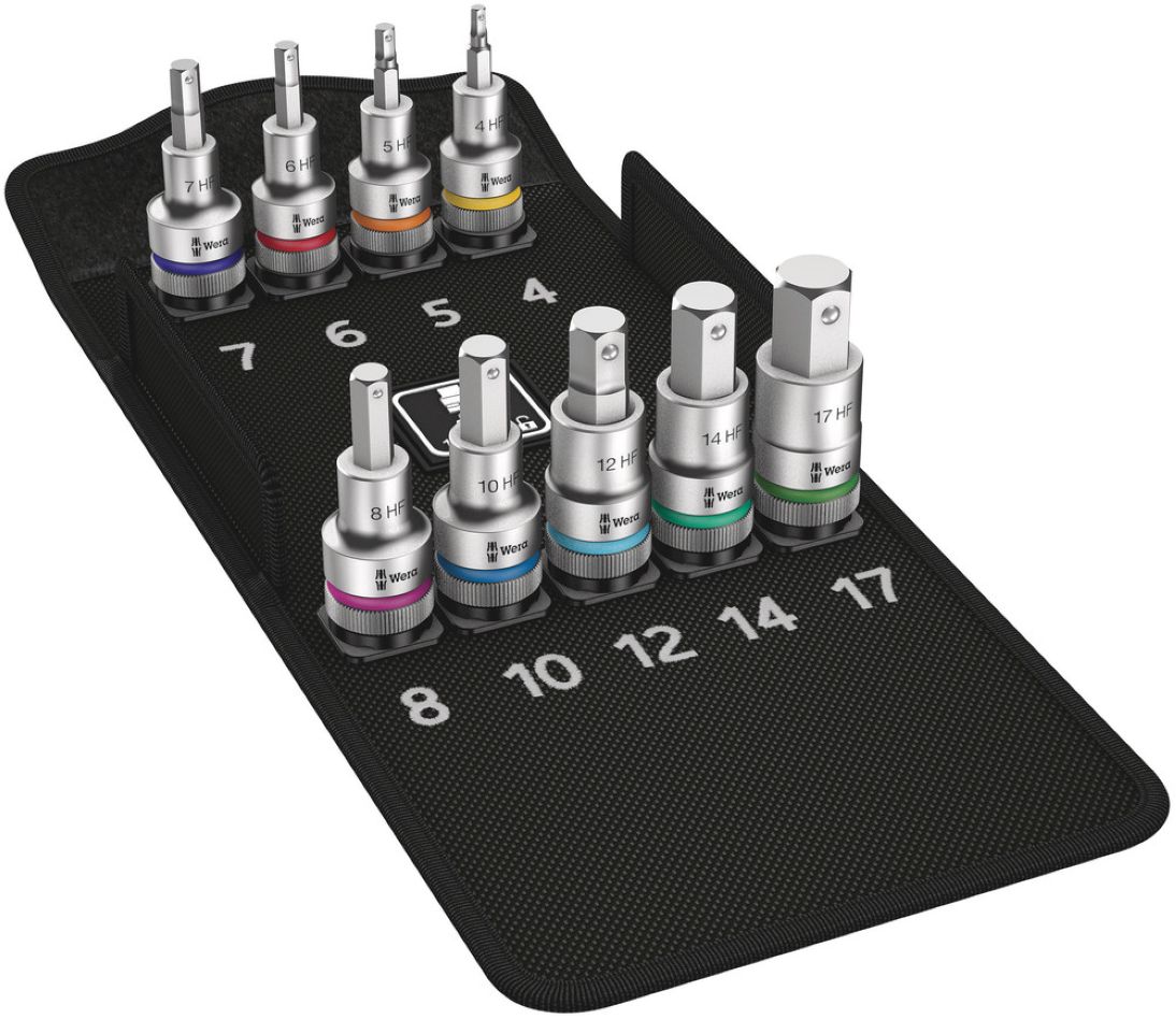 Wera 05004201001 8740 C HF 1 Juego de llaves hexagonales Zyklop con función de sujeción, 9 piezas