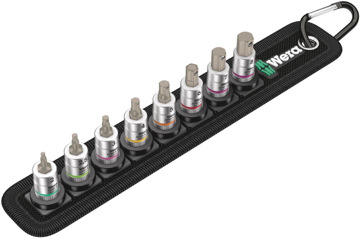 Wera 05003881001 Cinturón 2 Juego de llaves hexagonales Zyklop con función de sujeción, con accionamiento de 1/4".