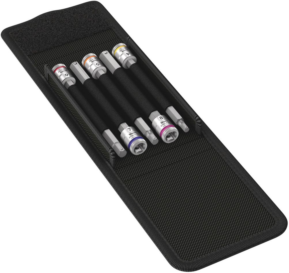 Wera 05003345001 8740 A HF 1 Juego de llaves de vaso Zyklop hexágono interior 1/4" 5 piezas