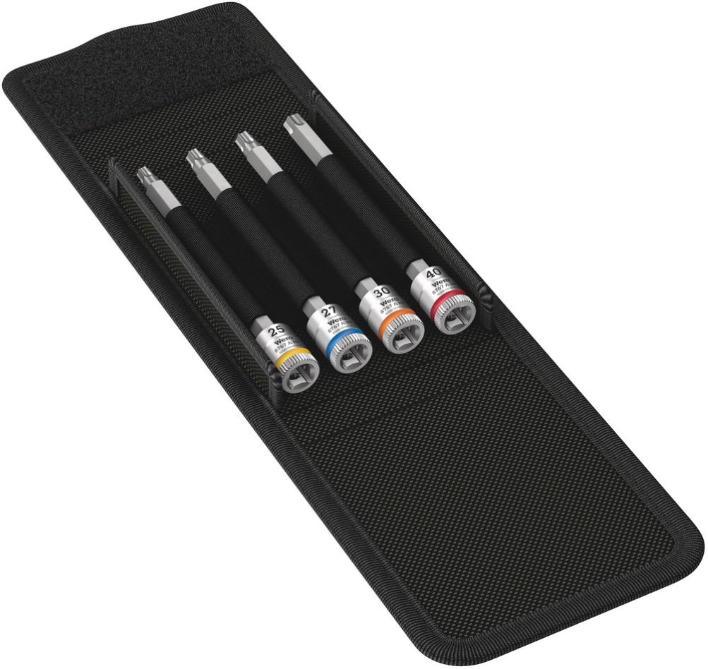 Wera 05003375001 8767 A TORX® HF 1 Juego de llaves de vaso Zyklop TORX®, con función de sujeción 1/4", 4 piezas