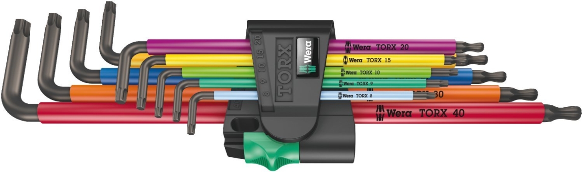Wera 05024480001 967/9 TX XL Juego de llaves en L con función de retención Multicolor HF 1, largo