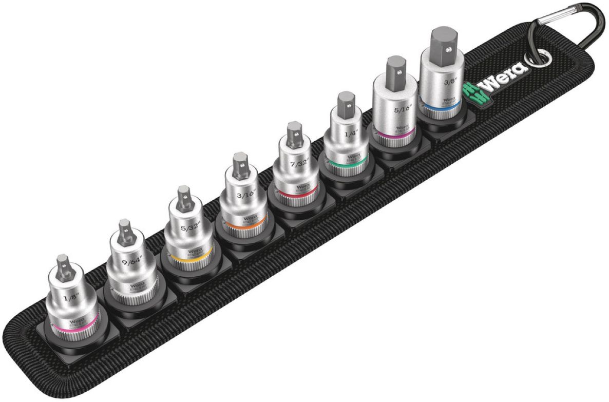 Wera 05003974001 Cinturón B Imperial 1 Juego de llaves hexagonales Zyklop, con función de sujeción, con accionamiento de 3/8", 8 piezas