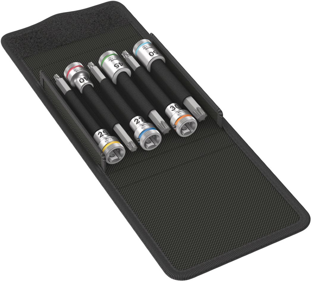 Wera 05003185001 8767 B TORX® HF 1 Juego de llaves de vaso Zyklop TORX®, con función de sujeción 3/8", 6 piezas
